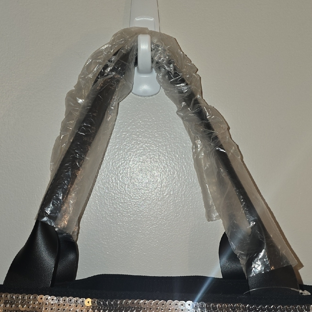 Victoria's Secret Shimmering Black and Silver Tote NWT - Picture 5 of 9